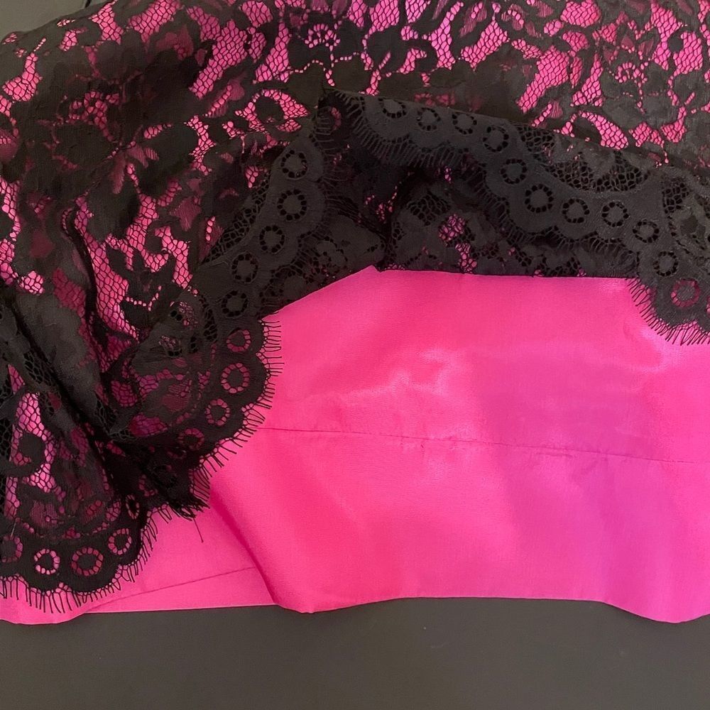 Anthropologie Yoana Baraschi pink and black lace dress Size 10 - Picture 5 of 9